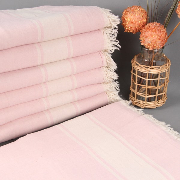 Sofa Blanket, Wedding Gift Blankets, Light Pink Blanket, Striped Throw, 60x71 Inches Throw Blanket, Gift Blanket, King Size Throw,