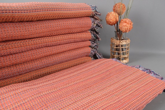 Picnic Blanket Bedcover Orange Throw Colorful Throw 87x89