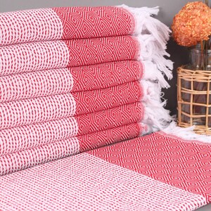 Turkish Beach Towel Personalized, Bachelorette Towel, Red Towel, Diamond Towel, 40x71 Inches Customized Towels, Gift Towel, Xmas Gift Towel,