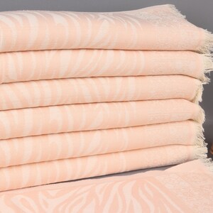 Organic Kitchen Towel, Cotton Woven Tea Towel, Powder Pink Towel, Striped Towel, 20x28 Inches Bridesmaid Gift, Gym Towel,