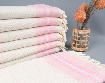 Monogram Beach Towel, Personalized Beach Towel, Pink Towel, 38x65 Inches Linen Towel, Bridesmaid Bulk Gifts, Gift Towel,