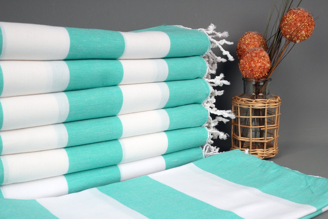 Turkish Beach Towel, Turkish Towels Beach, Greenwhite Towel