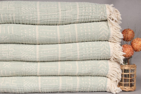 Turkish Throw Blanket Wholesale Blankets Mint Throw Ethnic Design Blanket 79x91 Inches Handmade Bedspread Bulk Order Throw Etsy