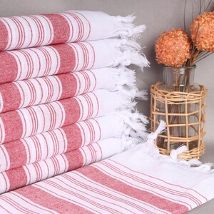 Wedding Gift, Custom Wedding Gifts, Engagement Gift, 32x67 Inches Red Cotton Towel, Peshtemal Towel, Bachelorette Party, Holiday Towel,