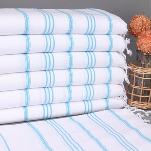 Dish Towel, Guest Hand Towel, Turquoise Towel, Striped Towel, 24x40 Inches Gift For Her, Fitness Towel, Owen Towel, Spa Towel,