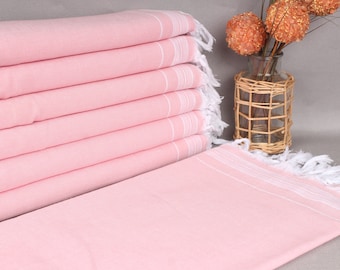 Couch Throw, Wholesale Blankets, Light Pink Throw, Striped Blanket, 56x91 Inches Throw Blanket For Bed, Turkish Throw, Oversize Blanket,