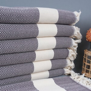 Bathroom Face Towel, Organic Kitchen Towel, Dark Purple Towel, Chevron Towel, 18x36 Inches Bathroom Towel, Travel Towel, Camping Towel,