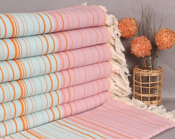 Personalized Bridesmaid Gift, 36x71 Inches Orange-Pink Cotton Towel, Bachelorette Party Gifts Bridesmaids, Custom Gift, Gift Boxes,