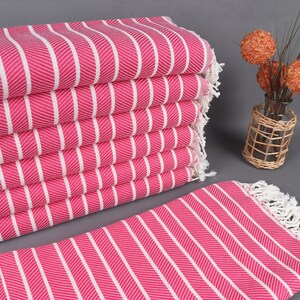 Turkish Bath Towel, Wholesale Towels, Fuchsia Peshtemal, Herringbone Peshtemal, 40x71 Inches Turkish Towel Wholesale, Guest Towel,