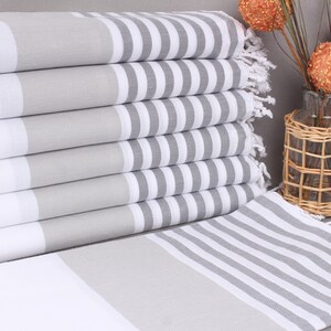 Turkish Towel, Turkish Bath Towel, Gray-Dark Gray Towel, Striped Towel, 40x71 Inches Bachelor/Bachelorette Party Favors,