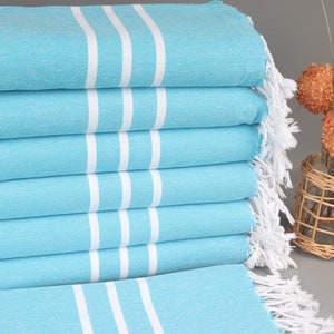 Personalized Turkish Towel, Personalized Gifts, Turquoise Peshtemal, Striped Towel, 40x71 Inches Bridesmaid Towel Gift, Tablecloth Peshtemal