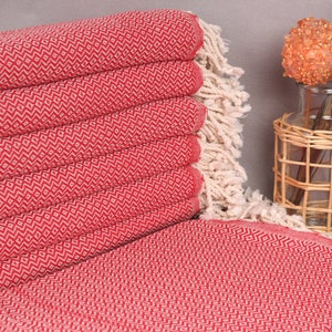 Summer Gift, 40x71 Inches Red Cotton Towel, Personalized Wedding Gift, Best Friend Gift, Bridesmaid Gifts Personalized,