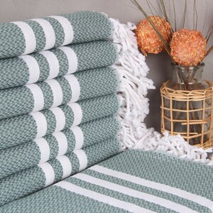 Gift for him,  Bachelorette Favor, Dark Green Towel, Striped Towel, 40x71 Inches Bridal Shower Favor, Bachelor Towel, Turkey Towel,