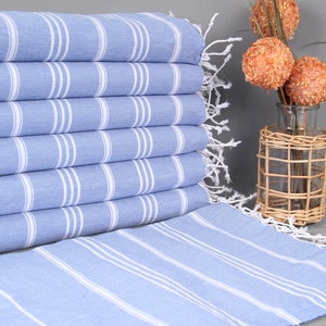 Monogram Tea Towel, Coffee Tea Towel, Blue Towel, Striped Towel, 24x40 Inches Gift For Him, Gym Towel, Guest Towel, Travel Towel,