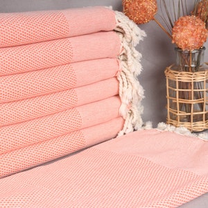 Turkish Towel, Personalized Turkish Beach Towel, Coral Towel, Geometric Towel, 40x71 Inches Monogram Towels, Bathroom Towel, Decor Towel,