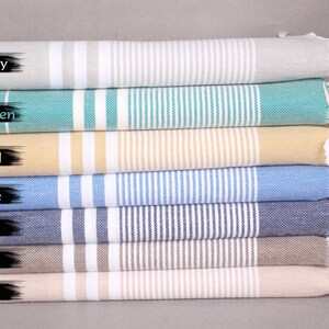 Wedding Favors, Turkish Tea Towel, Monogram Kitchen Towel, Striped Hand Towel, 24&quot;x40&quot; Cotton Dish Towel, Best Friend Christmas Gift,