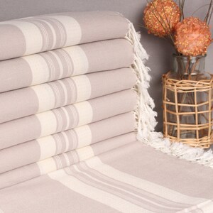 Home Decor Gifts, Wedding Gifts Towel, Housewarming Gift, 38x60 Inches Beige Cotton Towel, Valentines Day Gift,