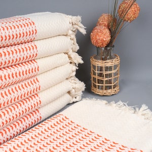Personalized Gift for her, Turkish Towel, Orange Towel, Diamond Towel, 77x40 Inches Pool Towels, Sauna Towel, Sarong Towel,