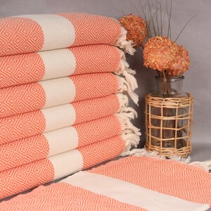 Bridesmaid Gift, 20x36 Inches Orange Cotton Tea Towel, Bachelorette Party Gifts Bridesmaids, Personalized Wedding Gift, Personalize Gift,