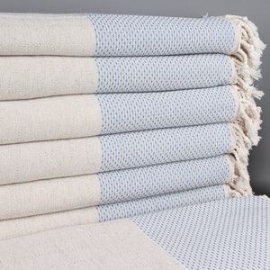 Turkish Blanket, Home Decor Blanket, Petrol Blue Throw, Linen Blanket, 95x95 Inches Customizable Blanket, Beach Throw, Gift Blanket,