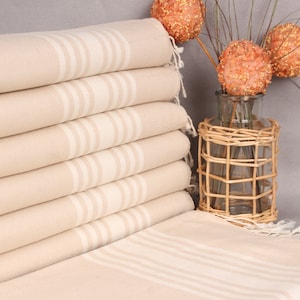 Personalize Gift, Bridal Shower Gift, Gift For Him, Personalized Beach Towel, 36x63 Inches Beige Cotton Towel, Turkish Cotton Blanket,
