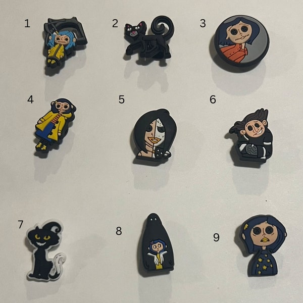 Coraline Theme Shoe Charms