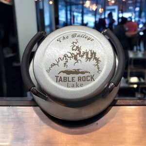 Personalized Table Rock Lake Missouri Lake Map Stainless Steel Coasters- 6 Coasters and Holder Included- Any Lake Available