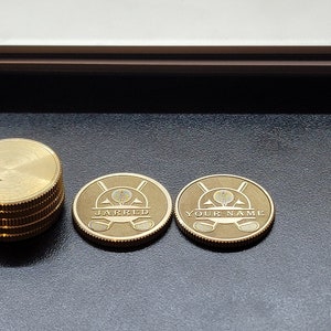Solid Brass CNC Machined Laser Engraved Personalized Golf Ball Marker