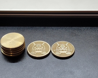 Solid Brass CNC Machined Laser Engraved Personalized Golf Ball Marker