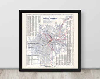 Los Angeles Transit Karte: Vintage Los Angeles Map Print 1906 – Antikes Los Angeles Kalifornien Karte Poster