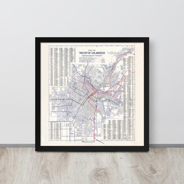 Los Angeles Transit Map: Vintage 1906 Los Angeles Map Print – Antique Los Angeles California Map Poster