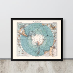 Antarktis Karte: Vintage 1912 Deutsche Antarktis Karte Print – Antike Antarktis Karte Poster