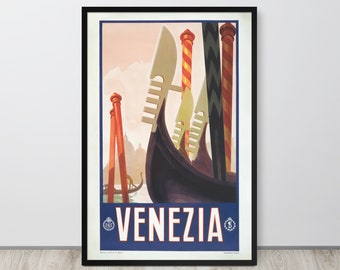 Vintage Venezia Travel Poster – Circa 1920 Venezia Travel Poster Print
