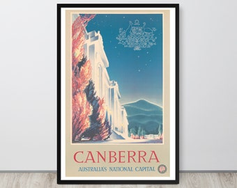 Vintage Canberra Australien Reise-Plakat - circa 1940