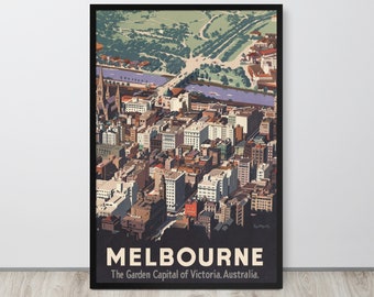 Vintage Australien Reiseposter: Circa 1931 Luftaufnahme