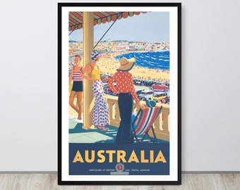 Vintage Australien Reiseposter – Um 1925 Australien Reiseposter Druck