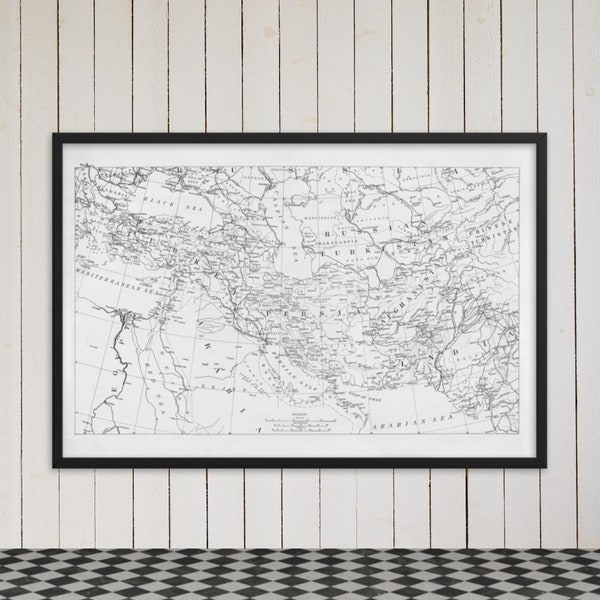 Middle East Map: Vintage 1918 Middle East Map Print – Antique Middle East Map Poster