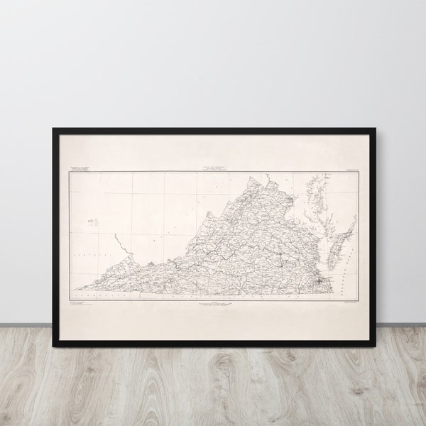 Virginia Map: Vintage 1914 Virginia Map Print – Antique Virginia Map Poster