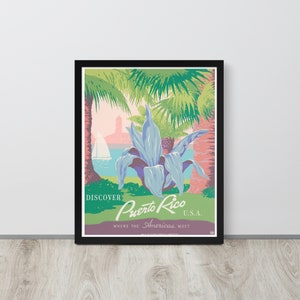 Vintage Puerto Travel Poster – Circa 1930s Bermuda Travel Poster Print