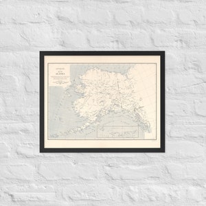 Alaska Karte: Vintage 1909 Alaska Karte Druck – Antike Alaska Karte Poster