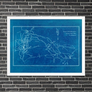 Mt. Monadnock Trails Karte: Vintage 1916 Mt. Monadnock Karte Druck – Antiker Berg. Monadnock Karte Poster