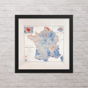 Carte de France: vintage 1887 France Map Print – Affiche de carte de France antique