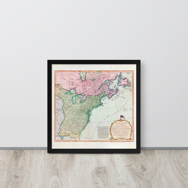 North America Map: Vintage 1794 Eastern North America Map Print Antique