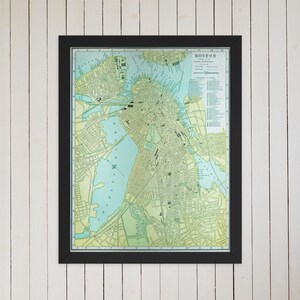 Boston Map: Vintage 1889 Boston Massachusetts Map Print – Antique Boston Map Poster