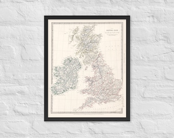 1906 年のイギリス諸島のアンティーク地図、グレート ブリテンおよび