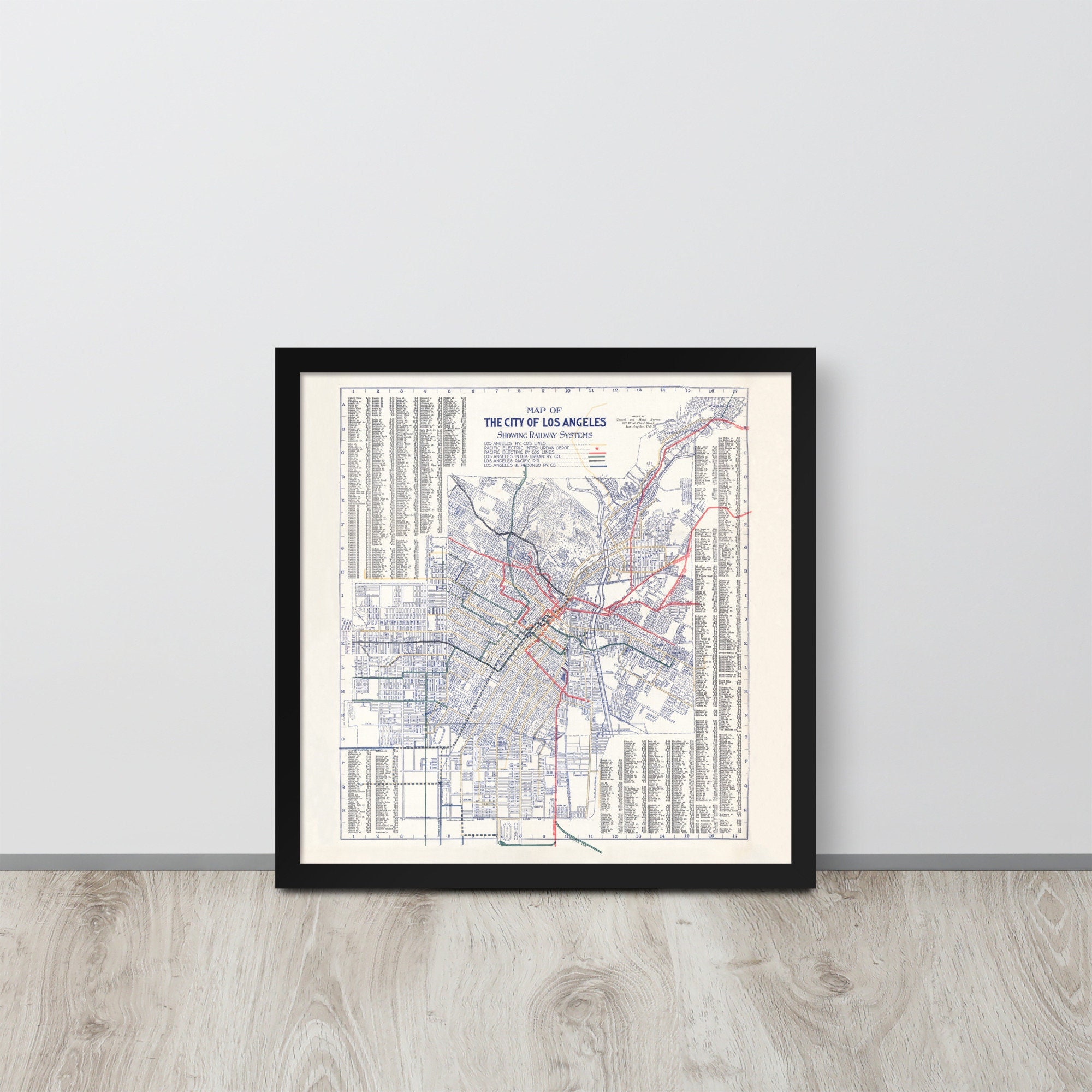 Los Angeles Transit Map: Vintage 1906 Los Angeles Map Print - Antique Los Angeles California Map Poster