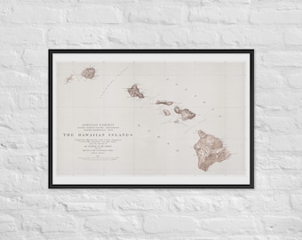 Mappa delle Hawaii: Vintage 1909 Stampa mappa delle Hawaii - Antica mappa delle Hawaii Poster