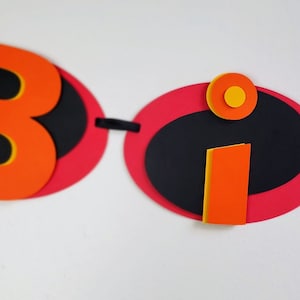 The Incredibles inspired banner, The Incredibles party decorations, Super hero party decor, 3D Custom Banner, Birthday Banner