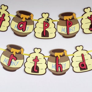Winnie the Pooh birthday Banner, Winnie the Pooh Baby shower, Personalized Banner, Winnie the pooh theme party