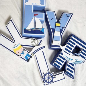 Sailor 3D letters, Sailor Party, Nautical 3D letters, Nautical party, Sailor Birthday Party, Nautical Birthday Party,